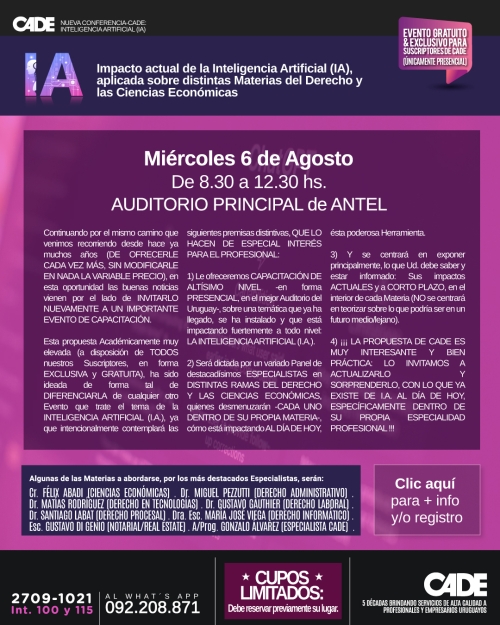 Banner con datos importantes de capacitación